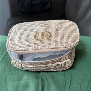 Dior Gold Woven Cosmetic Case - Designer Style Travel Pouch